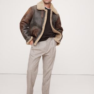 Wool-Blend Pleated Pant