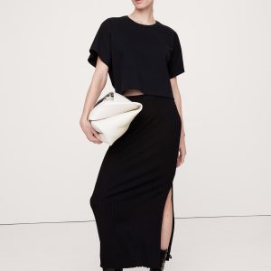 Wide Ribbed Knit Maxi Skirt