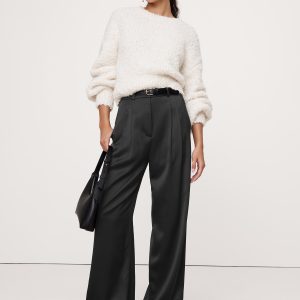 Soho High-Rise Wide-Leg Italian Satin Pant