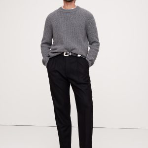 Merino-Cashmere Waffle-Knit Sweater