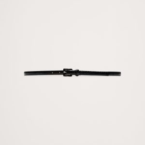 Embossed Leather Skinny Belt