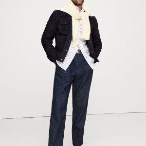 Straight Pleated Cropped Jean