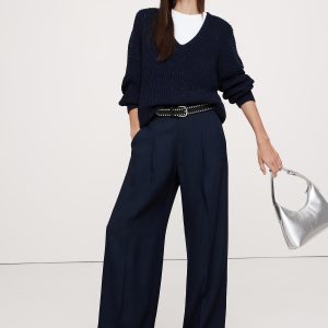 Ultra High-Rise Wide-Leg Drapey Twill Pant