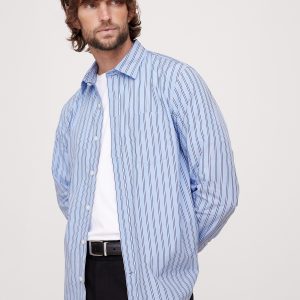 Standard-Fit Washed Cotton Poplin Shirt