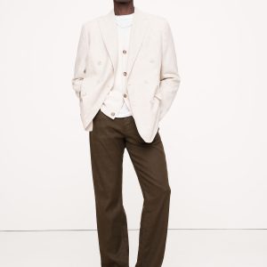 Straight Linen-Cotton Traveler Pant