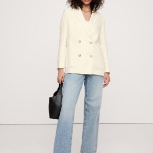 Relaxed Double-Breasted Linen Blazer