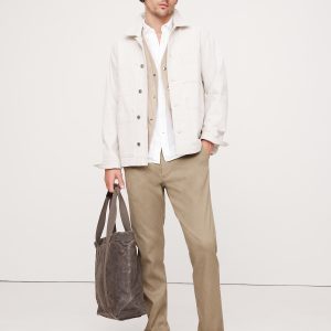 Athletic Slim Linen-Cotton Chino