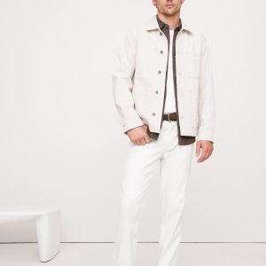 Straight Linen-Cotton Traveler Pant