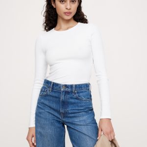 Ribbed Long-Sleeve Crew-Neck T-Shirt