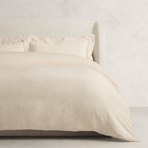 Thin-Stripe Linen Duvet Cover