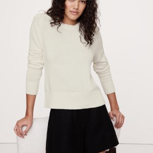 Cotton-Silk Crew-Neck Sweater