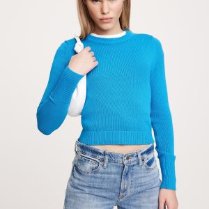 Cotton-Silk Crew-Neck Sweater
