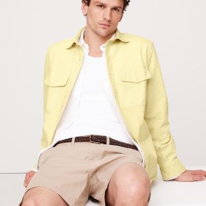 Standard-Fit Cotton Twill Shirt Jacket