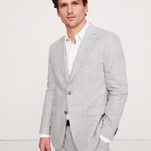 Herringbone Linen-Cotton Suit Jacket