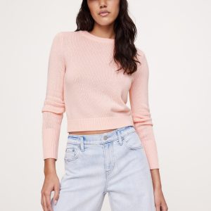 Cotton-Silk Crew-Neck Sweater