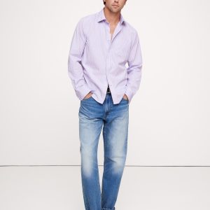 Standard-Fit Washed Cotton Poplin Shirt