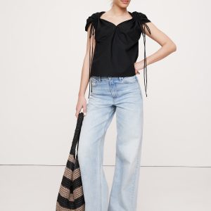 Oversized Cotton Poplin Drawstring Top