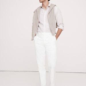 Slim Italian Cotton-Linen Dress Pant
