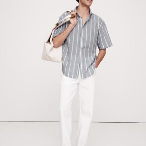 Relaxed-Fit Summerweight Cotton Short-Sleeve Shirt