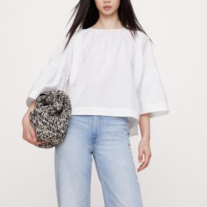 Oversized Cotton Poplin Shirred Top