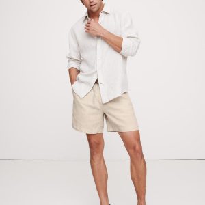 7" Pleated Linen Short