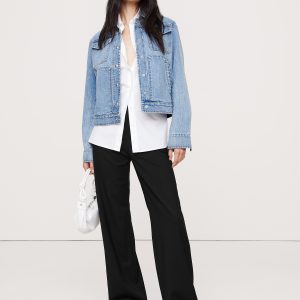 High-Rise Modern Straight Italian Wool Pant