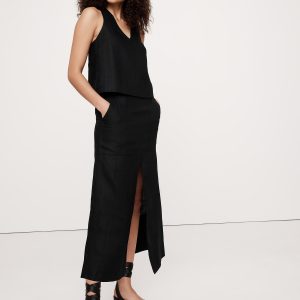 Linen Midi Skirt