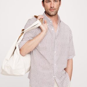 Relaxed-Fit Summerweight Cotton Short-Sleeve Shirt
