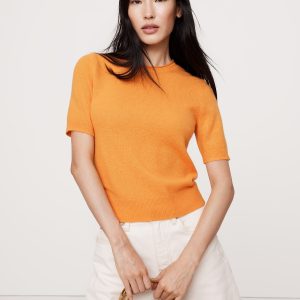 Lightweight Cashmere Short-Sleeve Sweater