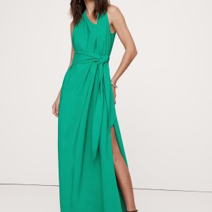 Stretch-Crepe Maxi Dress