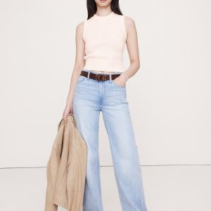 Cotton-Silk Cropped Sweater Tank