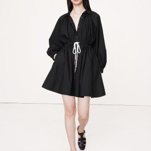 Cotton Poplin Mini Shirtdress