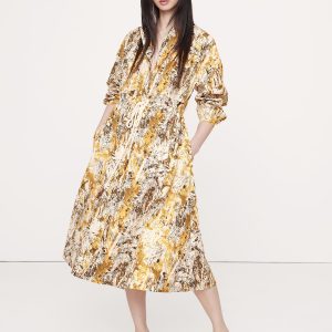 Cotton Poplin Pocket Midi Shirtdress