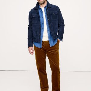 Straight Stretch-Corduroy Pull-On Pant