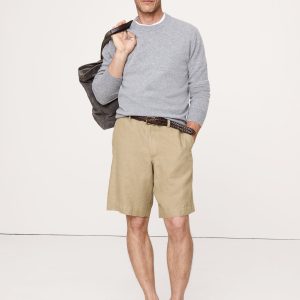 9.5" Linen-Cotton Pull-On Bermuda Short