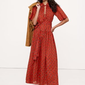 Cotton Tie-Front Shirt Dress