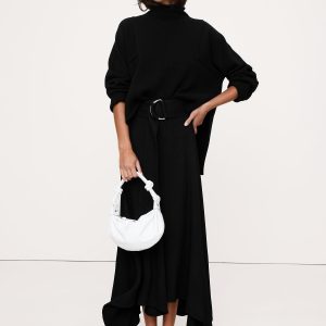 Pebbled Crepe Maxi Skirt