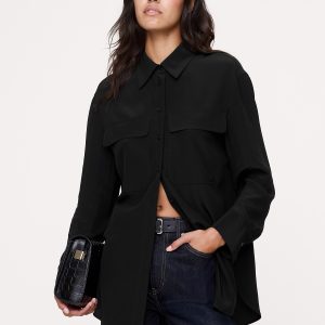 Oversized Matte Silk Utility Shirt