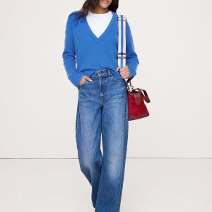 Lightweight Cashmere Low V-Neck Sweater