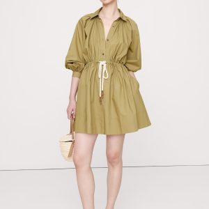Cotton Poplin Mini Shirtdress