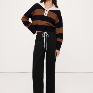 High-Rise Wide-Leg Pull-On Drawstring Pant