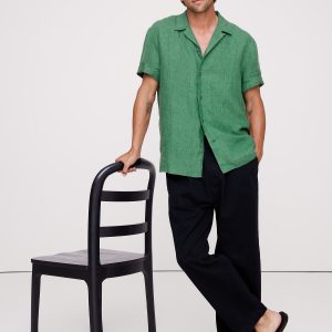 Standard-Fit Linen Resort Shirt