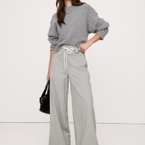 High-Rise Wide-Leg Italian Wool Pant