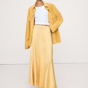 Stretch-Satin Maxi Skirt