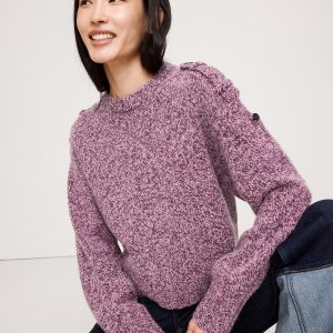 Marled Cashmere-Merino Blend Sweater