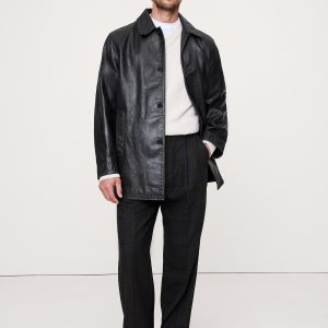 Relaxed Leather Carcoat