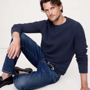 Slub Double-Knit Herringbone T-Shirt