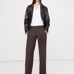 Mid-Rise Bootcut Wool-Blend Flannel Pant