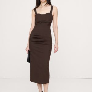 Everywhere Ponte Ruched Midi Dress