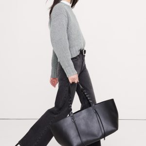 Merino-Cashmere Ribbed-Panel Sweater